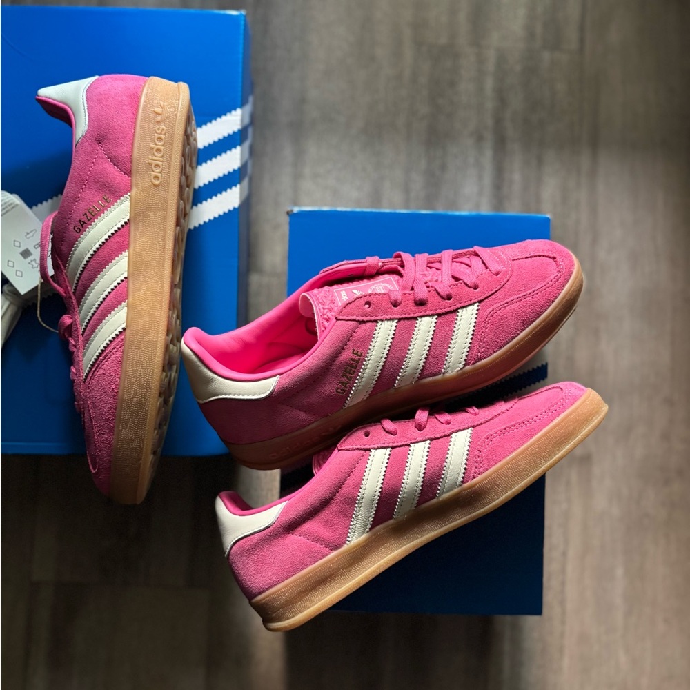 adidas Gazelle Indoor W Pink/Gum White JR1356 Size 6.5 Women’s Shoe